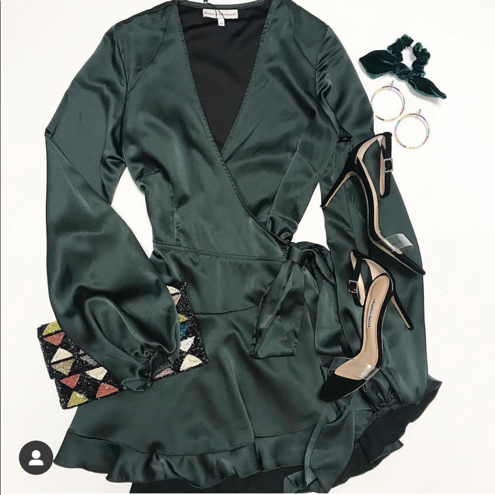 Karina Grimaldi Wrap Mini Dress